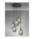 Yorktown 65cm Round 5 Light Pendant 20cm Almond Ribbed Glass Antique Silver/Matt Black Smoked-3