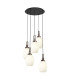 Yorktown 65cm Round 5 Light Pendant 20cm Almond Ribbed Glass Antique Silver/Matt Black Opal-1