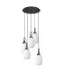 Yorktown 65cm Round 5 Light Pendant 20cm Almond Ribbed Glass Antique Silver/Matt Black Opal-4
