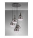 Yorktown 75cm Round 5 Light Pendant 30cm Globe Glass Black Chrome/Matt Black Smoked/Clear-10