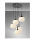Yorktown 75cm 2.5m Round Pendant 5 x E27 Black Chrome/Matt Black 30cm Pumpkin Shaped Ribbed Opal Glass-3
