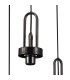 Yorktown 75cm 2.5m Round Pendant 5 x E27 Black Chrome/Matt Black 30cm Pumpkin Shaped Ribbed Opal Glass-9