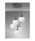 Yorktown 75cm 2.5m Round Pendant 5 x E27 Black Chrome/Matt Black 30cm Pumpkin Shaped Ribbed Opal Glass-10