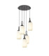 Yorktown 65cm Round 5 Light Pendant 20cm Tubular Ribbed Glass Black Chrome/Matt Black Opal-1