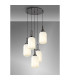 Yorktown 65cm Round 5 Light Pendant 20cm Tubular Ribbed Glass Black Chrome/Matt Black Opal-3