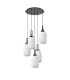 Yorktown 65cm Round 5 Light Pendant 20cm Tubular Ribbed Glass Black Chrome/Matt Black Opal-4