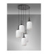 Yorktown 65cm Round 5 Light Pendant 20cm Tubular Ribbed Glass Black Chrome/Matt Black Opal-9