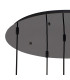 Yorktown 65cm Round 5 Light Pendant 20cm Tubular Ribbed Glass Black Chrome/Matt Black Clear-8