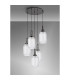 Yorktown 65cm Round 5 Light Pendant 20cm Tubular Ribbed Glass Black Chrome/Matt Black Clear-10