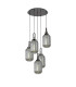 Yorktown 65cm Round 5 Light Pendant 20cm Tubular Ribbed Glass Black Chrome/Matt Black Smoked-1