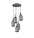 Yorktown 65cm Round 5 Light Pendant 20cm Tubular Ribbed Glass Black Chrome/Matt Black Smoked-4