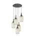 Yorktown 65cm Round 5 Light Pendant 20cm Tubular Ribbed Glass Black Chrome/Matt Black Champagne-4