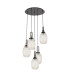 Yorktown 65cm Round 5 Light Pendant 20cm Almond Ribbed Glass Black Chrome/Matt Black Champagne-4