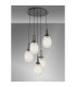 Yorktown 65cm Round 5 Light Pendant 20cm Almond Ribbed Glass Black Chrome/Matt Black Champagne-10