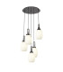 Yorktown 65cm Round 5 Light Pendant 20cm Almond Ribbed Glass Black Chrome/Matt Black Opal-1
