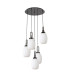 Yorktown 65cm Round 5 Light Pendant 20cm Almond Ribbed Glass Black Chrome/Matt Black Opal-4