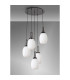 Yorktown 65cm Round 5 Light Pendant 20cm Almond Ribbed Glass Black Chrome/Matt Black Opal-9