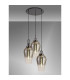 Yorktown 68cm Round 3 Light Pendant 23cm Pear Glass Black Chrome/Matt Black Smoked/Clear-3