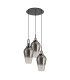 Yorktown 68cm Round 3 Light Pendant 23cm Pear Glass Black Chrome/Matt Black Smoked/Clear-4