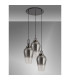 Yorktown 68cm Round 3 Light Pendant 23cm Pear Glass Black Chrome/Matt Black Smoked/Clear-9