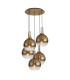 Yorktown 75cm Round 5 Light Pendant 30cm Globe Glass Brass Gold/Matt Black Brass Gold/Clear-1