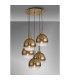 Yorktown 75cm Round 5 Light Pendant 30cm Globe Glass Brass Gold/Matt Black Brass Gold/Clear-3