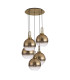 Yorktown 75cm Round 5 Light Pendant 30cm Globe Glass Brass Gold/Matt Black Brass Gold/Clear-5