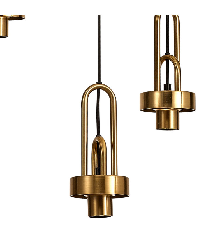 Yorktown 75cm Round 5 Light Pendant 30cm Globe Glass Brass Gold/Matt Black Brass Gold/Clear-10