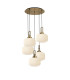 Yorktown 75cm 2.5m Round Pendant 5 x E27 Brass Gold/Matt Black 30cm Pumpkin Shaped Ribbed Opal Glass-1