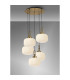 Yorktown 75cm 2.5m Round Pendant 5 x E27 Brass Gold/Matt Black 30cm Pumpkin Shaped Ribbed Opal Glass-3