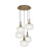Yorktown 75cm 2.5m Round Pendant 5 x E27 Brass Gold/Matt Black 30cm Pumpkin Shaped Ribbed Clear Glass-1
