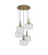 Yorktown 75cm 2.5m Round Pendant 5 x E27 Brass Gold/Matt Black 30cm Pumpkin Shaped Ribbed Clear Glass-4