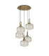 Yorktown 75cm 2.5m Round Pendant 5 x E27 Brass Gold/Matt Black 30cm Pumpkin Shaped Ribbed Champagne Glass-4