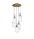 Yorktown 65cm Round 5 Light Pendant 20cm Tubular Ribbed Glass Brass Gold/Matt Black Clear-1