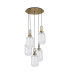 Yorktown 65cm Round 5 Light Pendant 20cm Tubular Ribbed Glass Brass Gold/Matt Black Clear-4