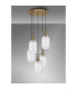Yorktown 65cm Round 5 Light Pendant 20cm Tubular Ribbed Glass Brass Gold/Matt Black Clear-10