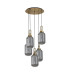 Yorktown 65cm Round 5 Light Pendant 20cm Tubular Ribbed Glass Brass Gold/Matt Black Smoked-4