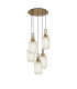 Yorktown 65cm Round 5 Light Pendant 20cm Tubular Ribbed Glass Brass Gold/Matt Black Champagne-1