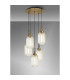 Yorktown 65cm Round 5 Light Pendant 20cm Tubular Ribbed Glass Brass Gold/Matt Black Champagne-3
