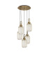 Yorktown 65cm Round 5 Light Pendant 20cm Tubular Ribbed Glass Brass Gold/Matt Black Champagne-4