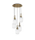 Yorktown 65cm Round 5 Light Pendant 20cm Almond Ribbed Glass Brass Gold/Matt Black Clear-4