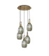Yorktown 65cm Round 5 Light Pendant 20cm Almond Ribbed Glass Brass Gold/Matt Black Smoked-1