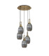 Yorktown 65cm Round 5 Light Pendant 20cm Almond Ribbed Glass Brass Gold/Matt Black Smoked-4