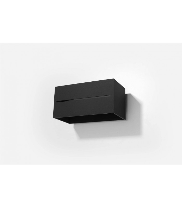 2 Light Up Down Flush Wall Light Black - 1