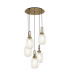 Yorktown 65cm Round 5 Light Pendant 20cm Almond Ribbed Glass Brass Gold/Matt Black Champagne-1