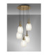 Yorktown 65cm Round 5 Light Pendant 20cm Almond Ribbed Glass Brass Gold/Matt Black Champagne-3