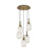 Yorktown 65cm Round 5 Light Pendant 20cm Almond Ribbed Glass Brass Gold/Matt Black Champagne-4
