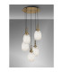 Yorktown 65cm Round 5 Light Pendant 20cm Almond Ribbed Glass Brass Gold/Matt Black Champagne-10