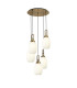 Yorktown 65cm Round 5 Light Pendant 20cm Almond Ribbed Glass Brass Gold/Matt Black Opal-1