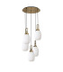 Yorktown 65cm Round 5 Light Pendant 20cm Almond Ribbed Glass Brass Gold/Matt Black Opal-4